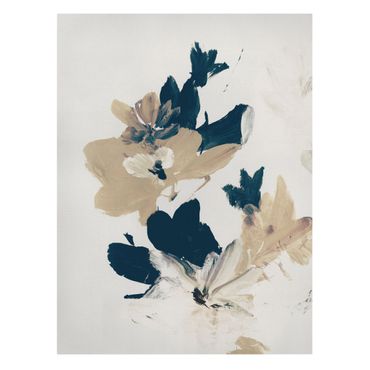 Canvastavla - Blue Beige Flowers in Acrylic
