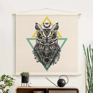 Gobeläng - Boho Owl With Dreamcatcher