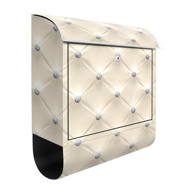 Briefkasten - Diamant Creme Luxus - Briefkasten mit Zeitungsrolle