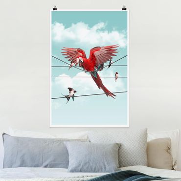 Poster - Jonas Loose - Himmel mit Vögeln - Hochformat 3:2