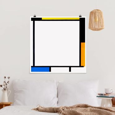 Poster - Piet Mondrian - Komposition II - Quadrat 1:1