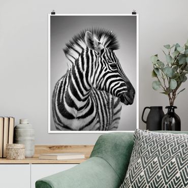 Poster - Zebra Baby Portrait II - Hochformat 3:4