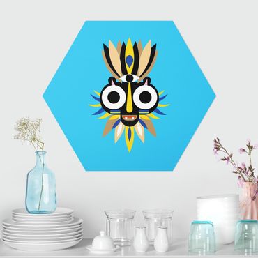Hexagon-Forexbild - Collage Ethno Maske - Große Augen