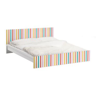Möbelfolie für IKEA Malm Bett niedrig 180x200cm - Klebefolie No.UL750 Stripes