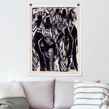 Poster - Ernst Ludwig Kirchner - Straßenszene - Hochformat 3:4