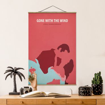 Stoffbild mit Posterleisten - Filmposter Gone with the wind - Hochformat 2:3