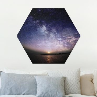 Hexagon Bild Forex - Sonne und Sternenhimmel am Meer