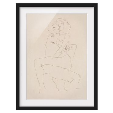 Tavla med ram - Egon Schiele - Two Nudes