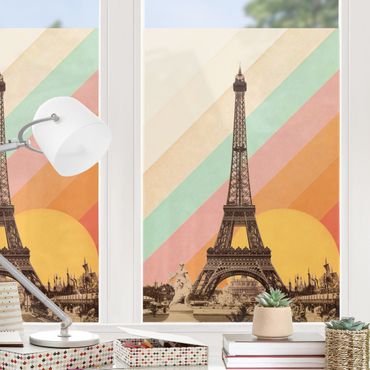 Fönsterfilm - Eiffel Tower in the Rainbow Sunset
