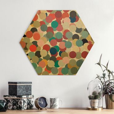 Hexagon Bild Alu-Dibond - Konfetti