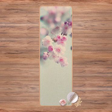 Yogamatte Kork - Farbenfrohe Kirschblüten