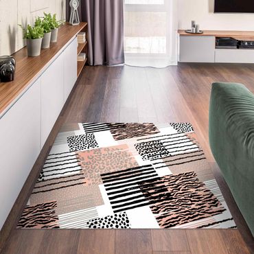 Vinyl-Teppich - Animalprint Zebra Tiger Leopard Australien - Quadrat 1:1
