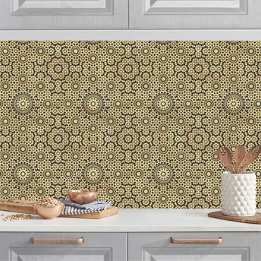 Küchenrückwand - Orientalisches Muster mit goldenen Sternen