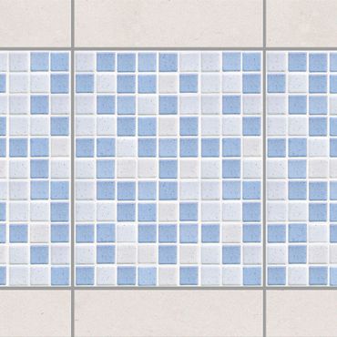 Fliesen Bordüre - Mosaikfliesen Hellblau 20x25 - Fliesensticker Set