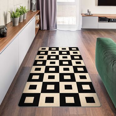 Mattor - Geometrical Pattern of Black and Beige squares