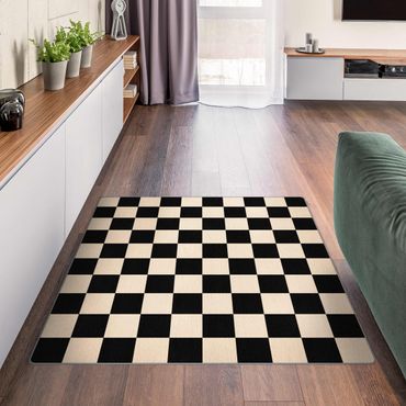 Mattor - Geometrical Pattern Chessboard Black Beige