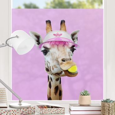 Fönsterfilm - Giraffe Playing Tennis