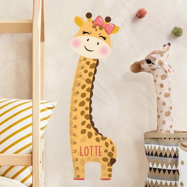 Kindermesslatte - Giraffen Mädchen mit Wunschname