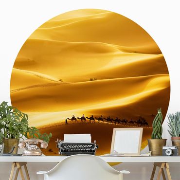 Runde Tapete selbstklebend - Golden Dunes