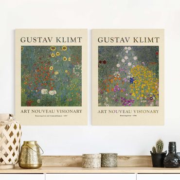 2-teiliges Leinwandbild - Gustav Klimt - Bauerngarten - Museumsedition