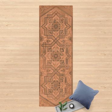 Kork-Teppich - Holzpaneel Persisch Vintage III - Hochformat 1:3
