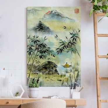 Akustiktavla - Japanese Watercolour Drawing Bamboo Forest