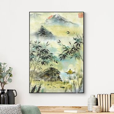 Utbytbar tavla - Japanese Watercolour Drawing Bamboo Forest
