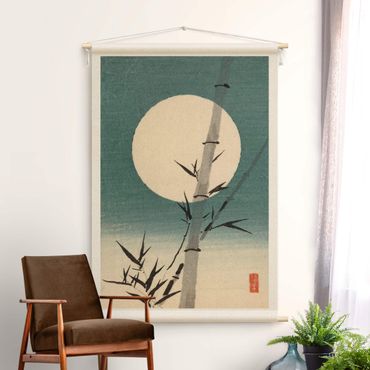 Gobeläng - Japanese Drawing Bamboo And Moon