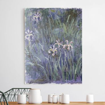 Leinwanddruck Claude Monet - Gemälde Schwertlilien - Kunstdruck Hoch 3:4 - Impressionismus