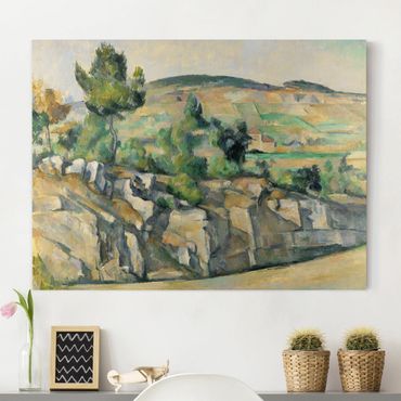Leinwandbild - Paul Cézanne - Hügelige Landschaft in der Provence - Quer 4:3