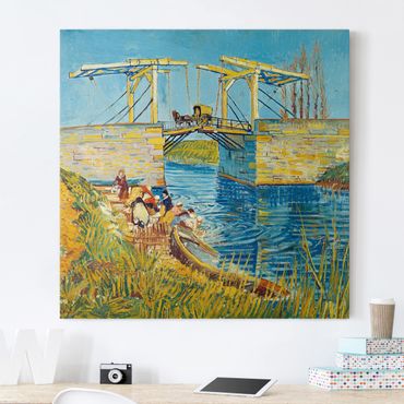 Leinwandbild - Vincent van Gogh - Zugbrücke in Arles - Quadrat 1:1