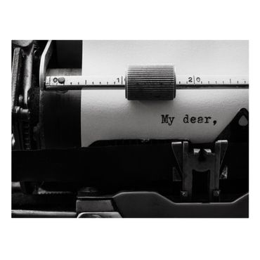 Canvastavla - Love letter by typewriter