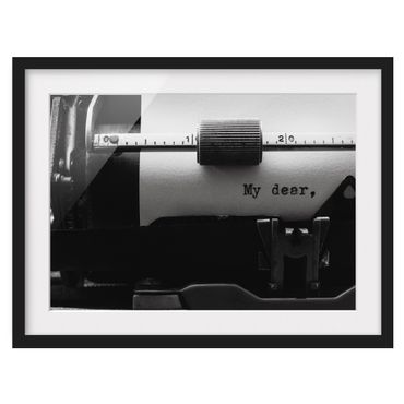 Tavla med ram - Love letter by typewriter