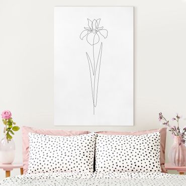 Leinwandbild - Line Art Blumen - Iris - Hochformat 2:3
