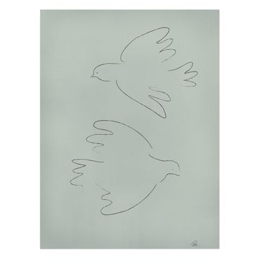 Canvastavla - Line Art Doves