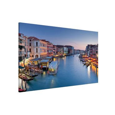 Magnettafel - Abendstimmung auf Canal Grande in Venedig - Memoboard Panorama Querformat