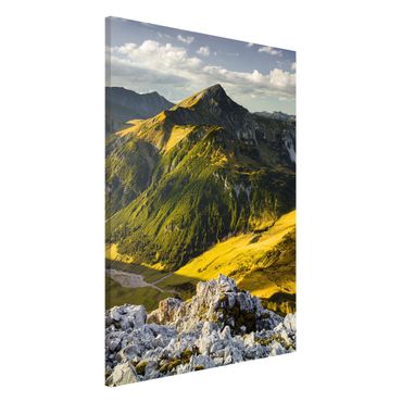 Magnettafel - Berge und Tal der Lechtaler Alpen in Tirol - Memoboard Panorama Hochformat
