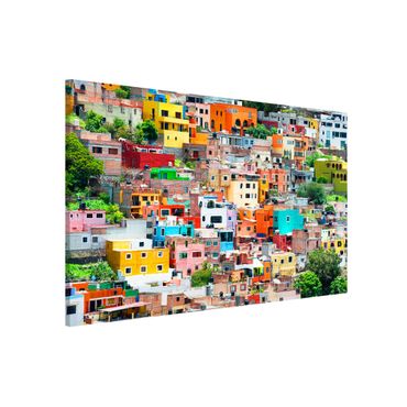 Magnettafel - Farbige Häuserfront Guanajuato - Memoboard Panorama Hoch