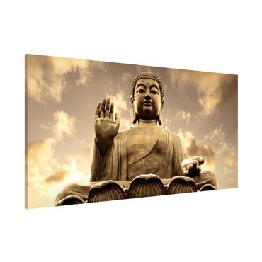Magnettafel - Großer Buddha Sepia - Memoboard Panorama Quer