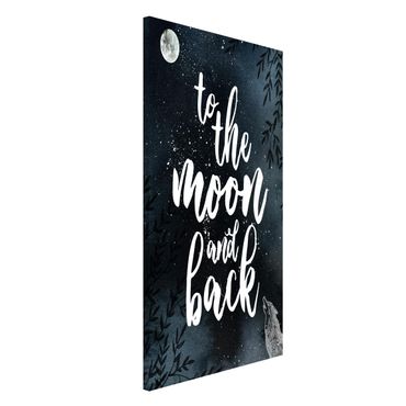Magnettafel - Love you to the moon and back - Memoboard Hochformat
