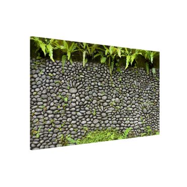Magnettafel - Steinwand mit Pflanzen - Memoboard Quer