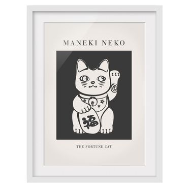 Tavla med ram - Maneki Neko - The lucky cat