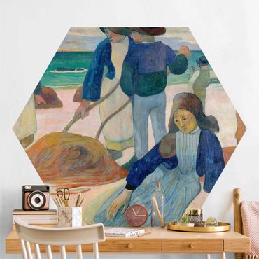 Hexagon Mustertapete selbstklebend - Paul Gauguin - Tangsammlerinnen