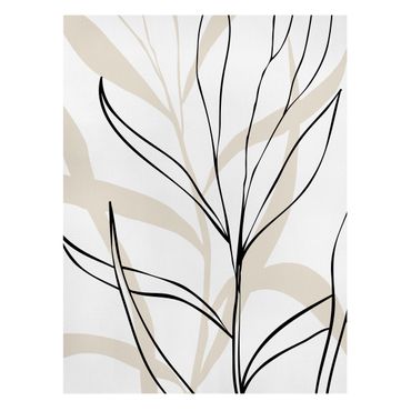 Canvastavla - Plant lines black and beige