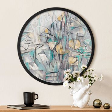 Rundes Gerahmtes Bild - Piet Mondrian - Komposition X