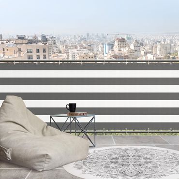 Insynsskydd för balkong - Horizontal Stripes in Dark Grey