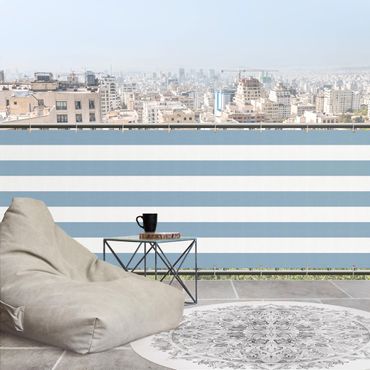 Insynsskydd för balkong - Horizontal Stripes in Pastel Blue