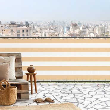 Insynsskydd för balkong - Horizontal Stripes in Pastel Orange