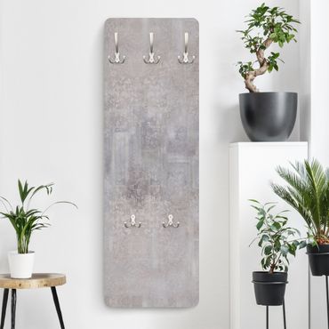Klädhängare vägg träpanel - Rustic Concrete Pattern Grey