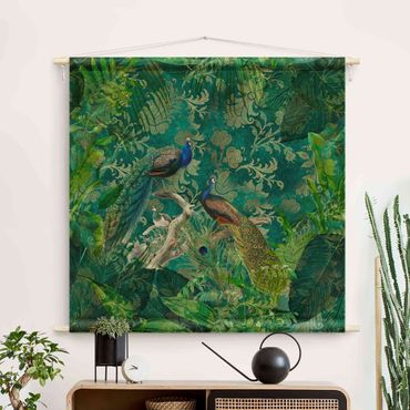 Gobeläng - Shabby Chic Collage - Noble Peacock II